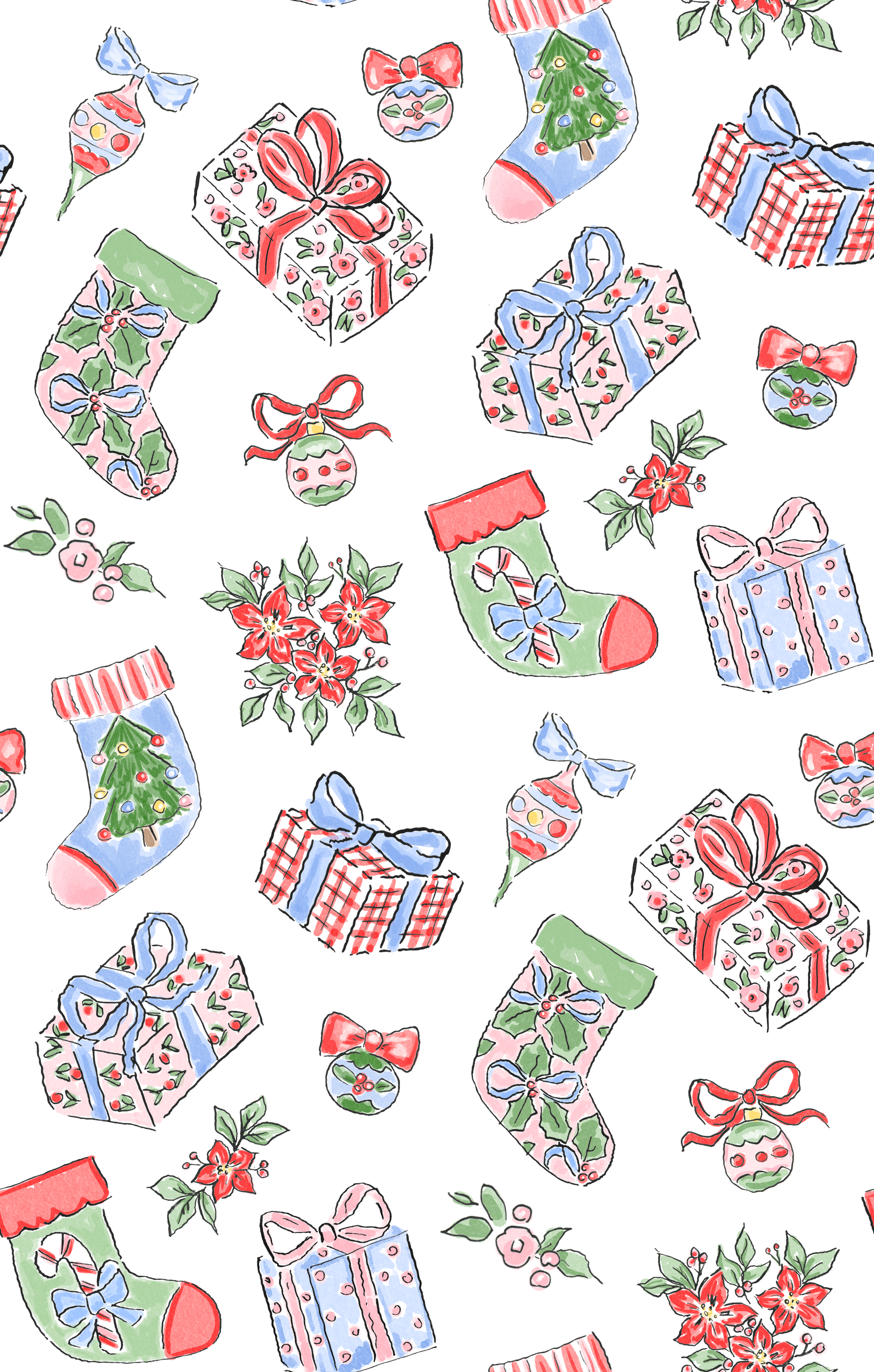Stockings and Baubles Pattern
